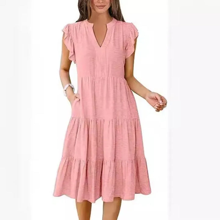 Blake | Women’s Dress with V-Neck and Tiered Skirt