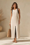 Margaux | Women's Maxi Dress with Slit and Tie