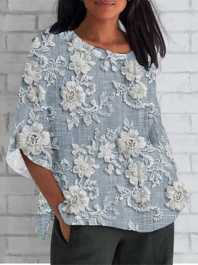 Maeve | Vintage Floral Blouse with Relaxed Fit and Lightweight Fabric