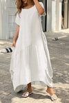 Amaya | Women's Dress with Square Neckline and Pockets
