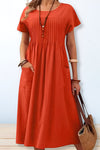 Savannah | Women's Day Dress with Relaxed Fit and Short Sleeves