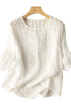 Annelise | Women's Blouse with Embroidery and Puff Sleeves
