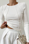 Basic Piping Long Sleeve Top