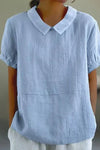 Audra | Short Sleeve Casual Top with Peter Pan Collar