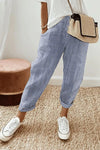 Cove | Striped Trousers with Relaxed Fit and Elastic Waist