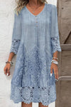 Eliza | Women's Floral Midi Dress with Short Sleeves and A-Line Skirt