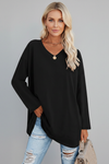 Brixton | Women's V Neck Relaxed Fit Long Sleeve Top