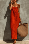 Rebecca | Spaghetti Strap Square Neck Boho Resort Dress