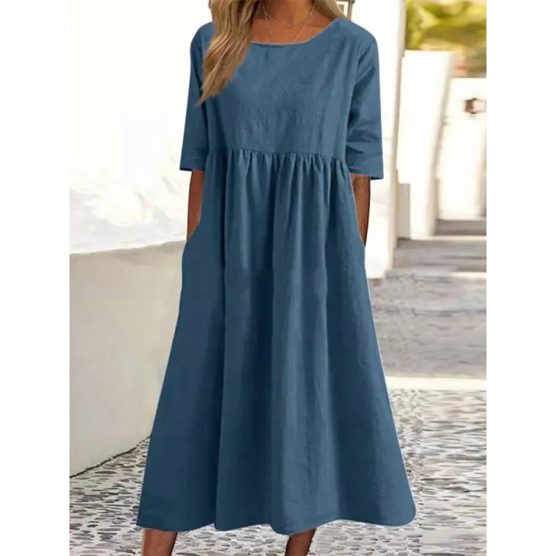 Jordan | Women’s Maxi Dress with Pockets and Half-Sleeves