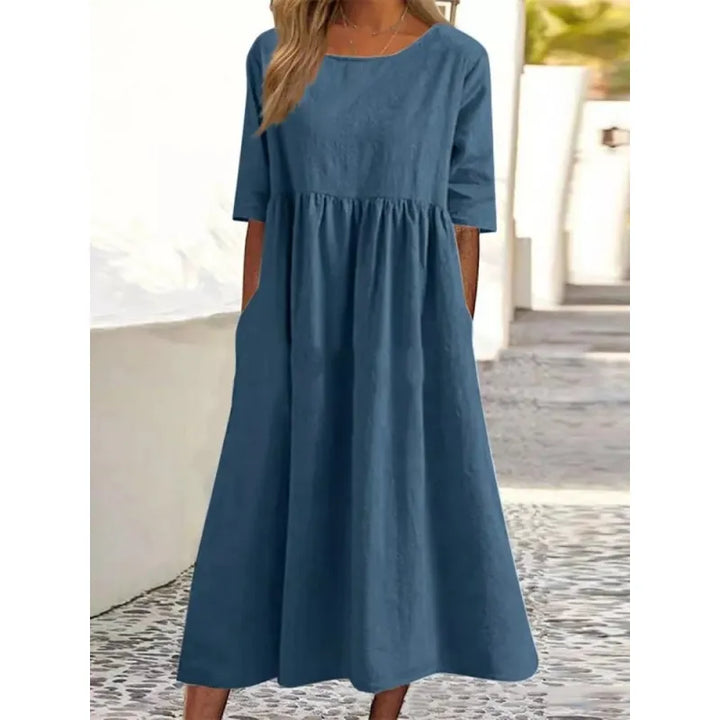 Jordan | Women’s Maxi Dress with Pockets and Half-Sleeves
