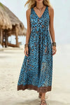Hailey | Women's Dress with V-Neck and Leopard Print