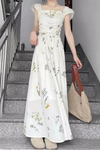 Eden | Women's Dress with Floral and Square Neck