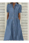 Jennie | Women's Casual Denim Button-Up Shirt Dress
