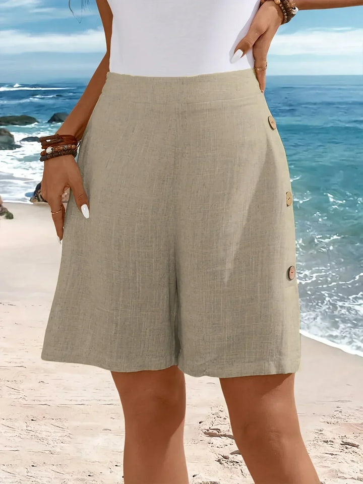 Sadie | Button-Up Shorts with Relaxed Fit and Adjustable Waist