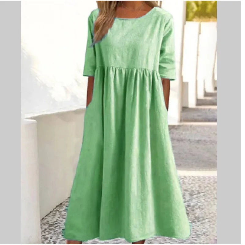 Jordan | Women’s Maxi Dress with Pockets and Half-Sleeves