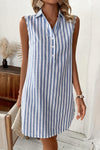 Sutton | Women's Striped Shirt Dress with Button Closure and Classic Collar