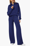 Daphne | Women's Half Zip Wide Leg Lounge Set