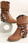 Idunn | Women's Slouch Ankle Boot with Bandana Charm