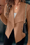 Darienne | Women's Waterfall Collar Open Front Cropped Jacket