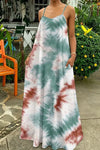 Aureline | Women’s Maxi Dress with Straps and Tie-Dye