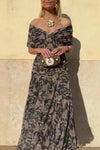 Lumi | Women's Dress with Off-Shoulder and Floral Print
