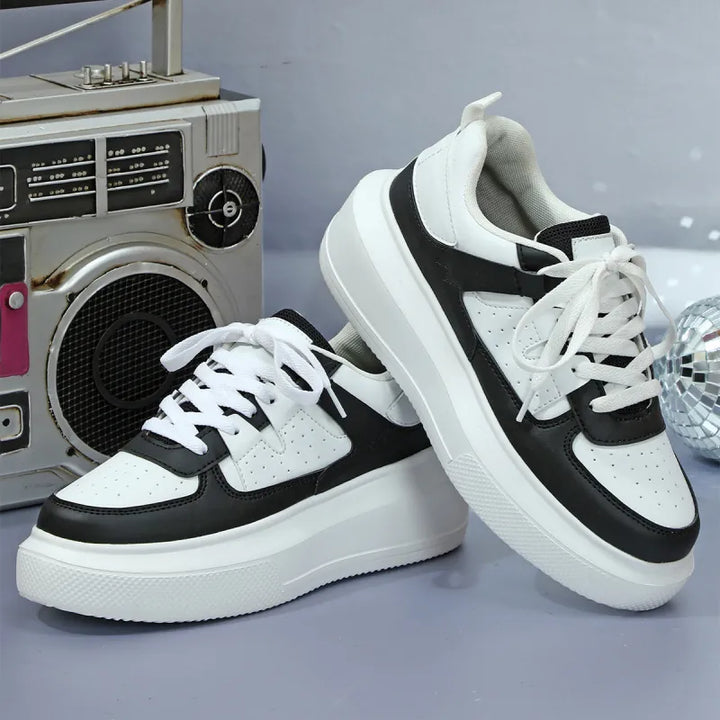 Meredith | Women’s Platform Sneakers with Laces and Perforations