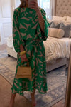 Valentina | Women's Two-Piece Printed Set with Lantern Sleeves and Matching Design
