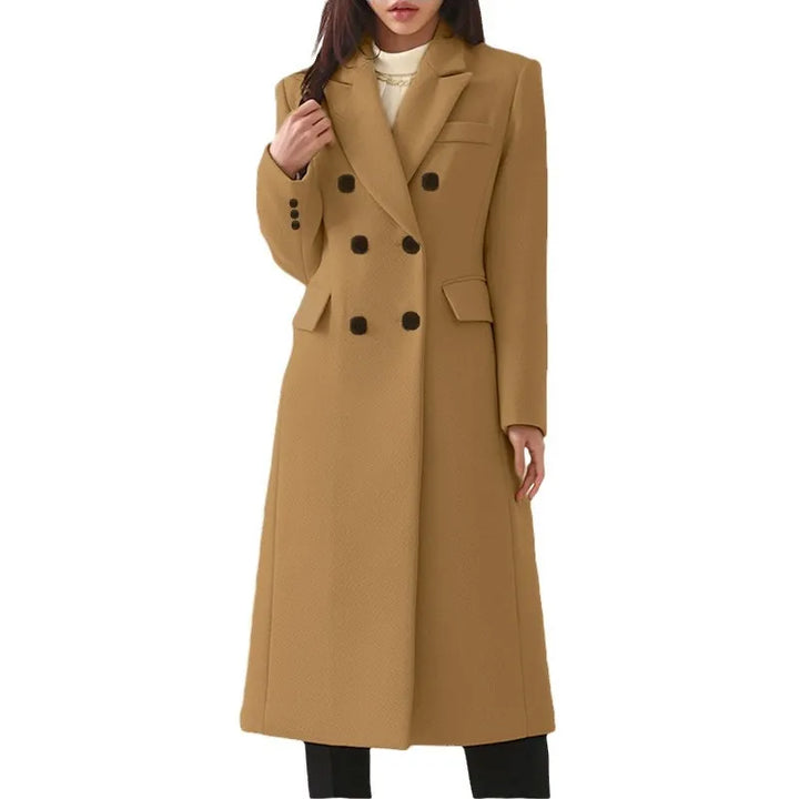 Sally | Women’s Long Coat with Lapels and Buttons