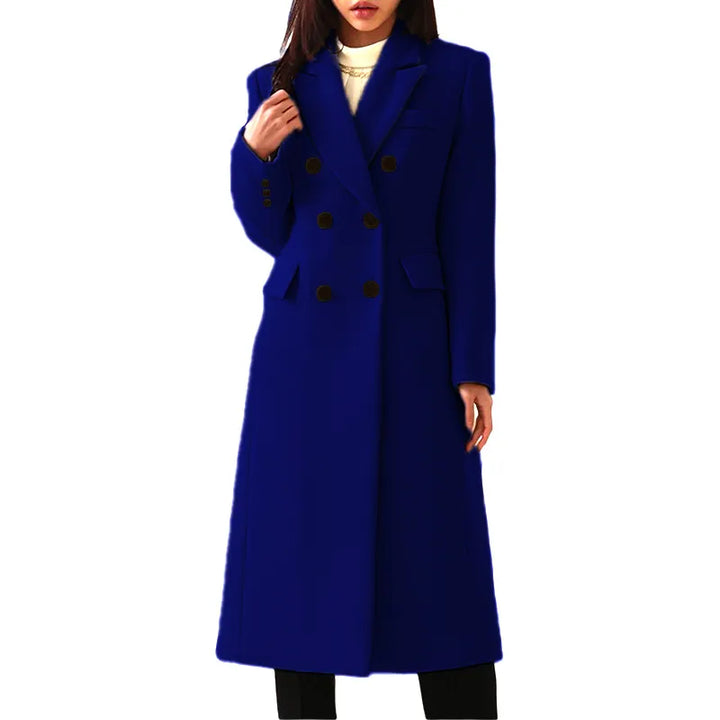 Sally | Women’s Long Coat with Lapels and Buttons