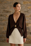 Golden Button Plain Cardigan