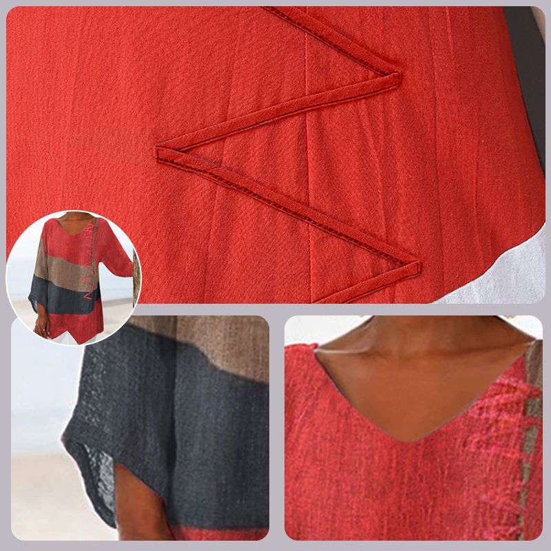 Sabrina | Long Shirt with V-Neck and Relaxed Fit