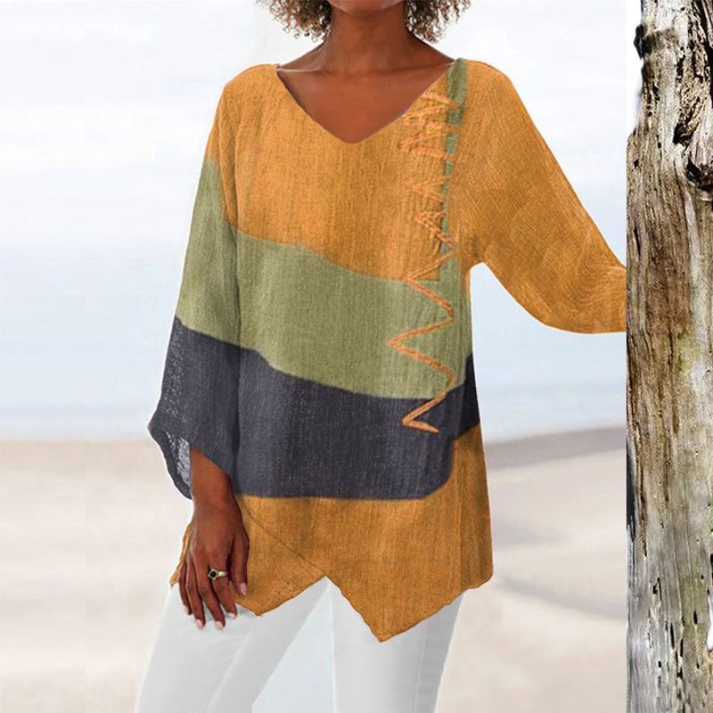 Sabrina | Long Shirt with V-Neck and Relaxed Fit