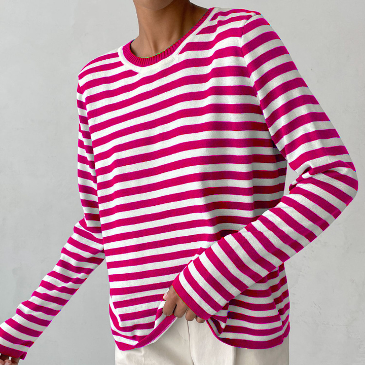 Aubrielle | Striped Summer T-Shirt with Short Sleeves