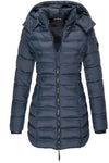 Comfortable down jacket with hood and zipper