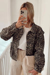 Casual Short Jacket With Leopard Print