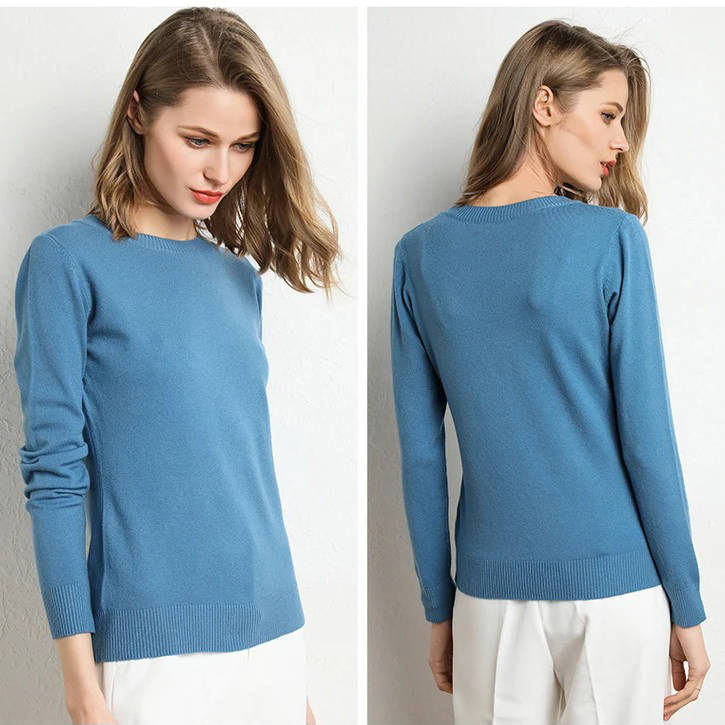 Cashmere Sweater with Classic Neckline