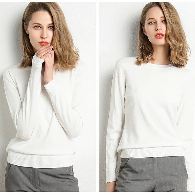 Cashmere Sweater with Classic Neckline