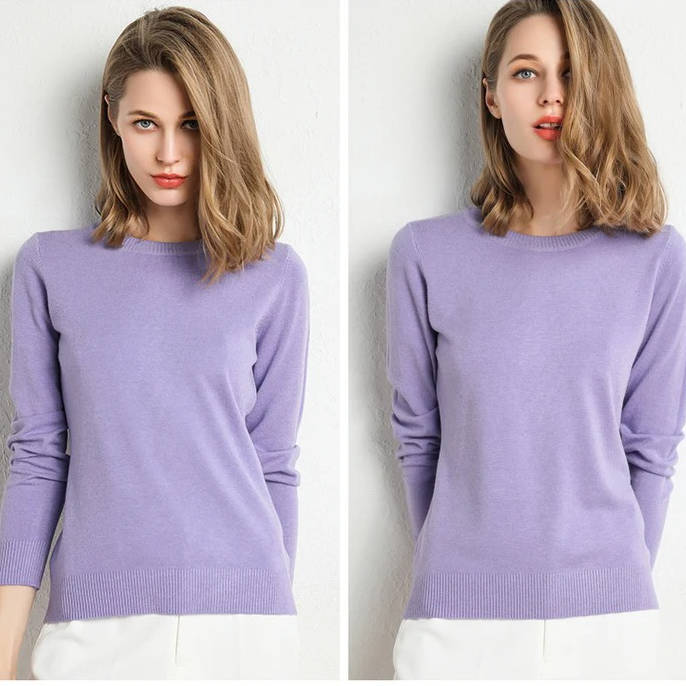 Cashmere Sweater with Classic Neckline