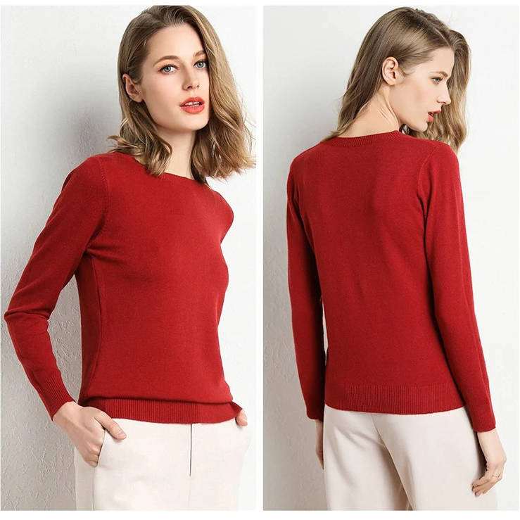 Cashmere Sweater with Classic Neckline