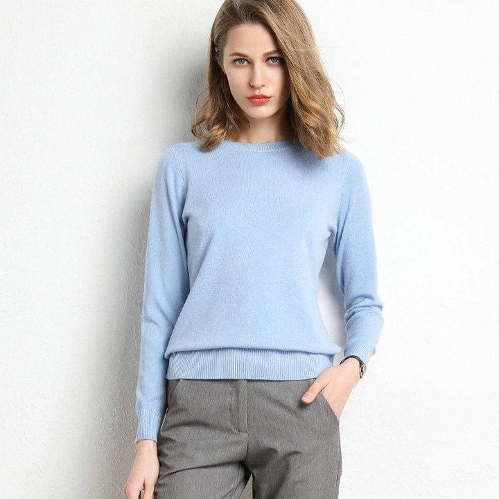 Cashmere Sweater with Classic Neckline
