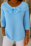 Alana | Women's Sweater with Bow and Round Neckline