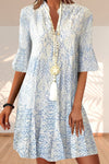 Isolde | Women's Floral Print V-Neck 3/4 Sleeve Dress