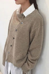 Cashmere Wrap Jacket with Asymmetrical Button Design