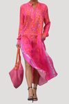 Lucienne | Women's Leopard Print Long Sleeve Midi Dress