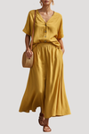 Natasha | Women's Button Front Midi Skirt Set