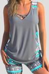 Nerida | Women's Crisscross V-Neck Tankini with Shorts
