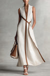 Persephone | Women's V Neck Sleeveless Wrap Maxi Dress