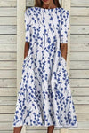 Olive | Women's Half Sleeve Dress with Crew Neck and Versatile Style
