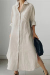 Ravenna | Women's Collared Button Down Midi Shirt Dress