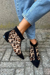 Ffion | Women's Leopard Print Pointed Toe Ankle Boot